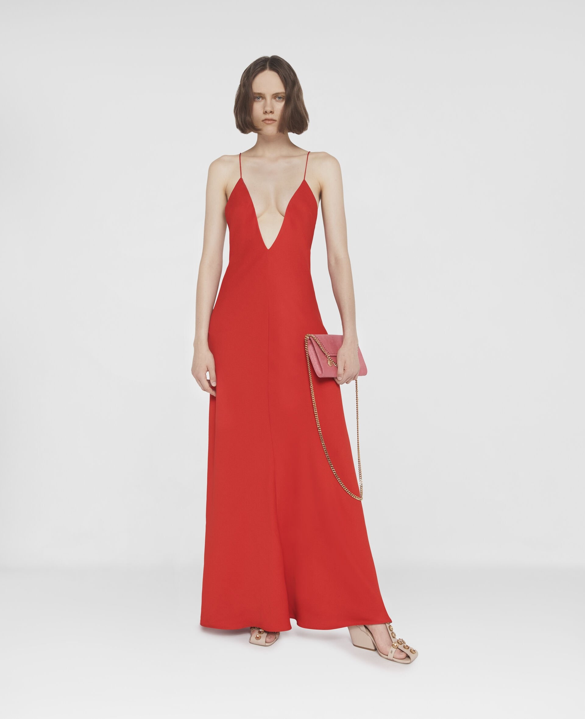 Compact Crepe V-Neck Maxi Dress - 2