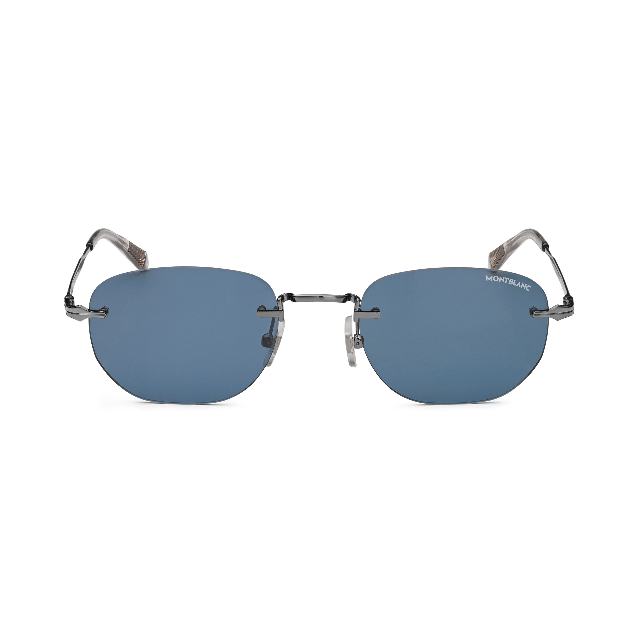 Rectangular Sunglasses with Silver-Colored Metal Frame - 1