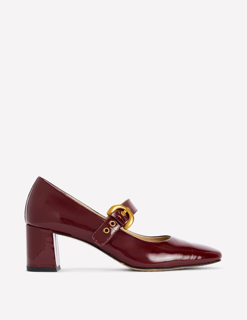 Heeled Buckle Mary Janes-Oxblood 1
