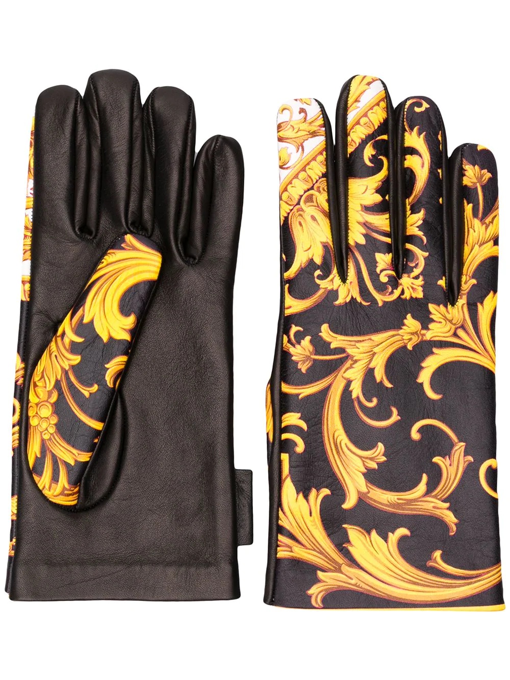 Barocco print gloves - 1