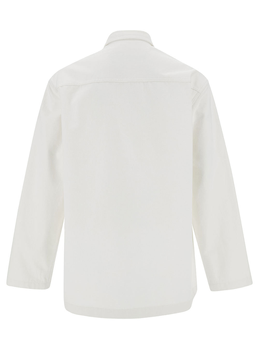 Jil Sander Men White Shirt With Embossed Logo In Denim Man - 2