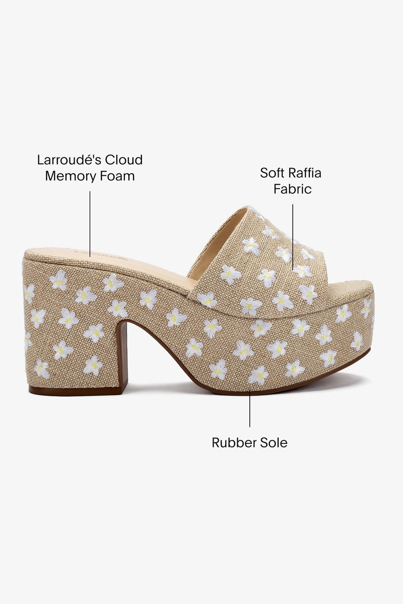 Miso Platform Sandal In Raw Linen 5