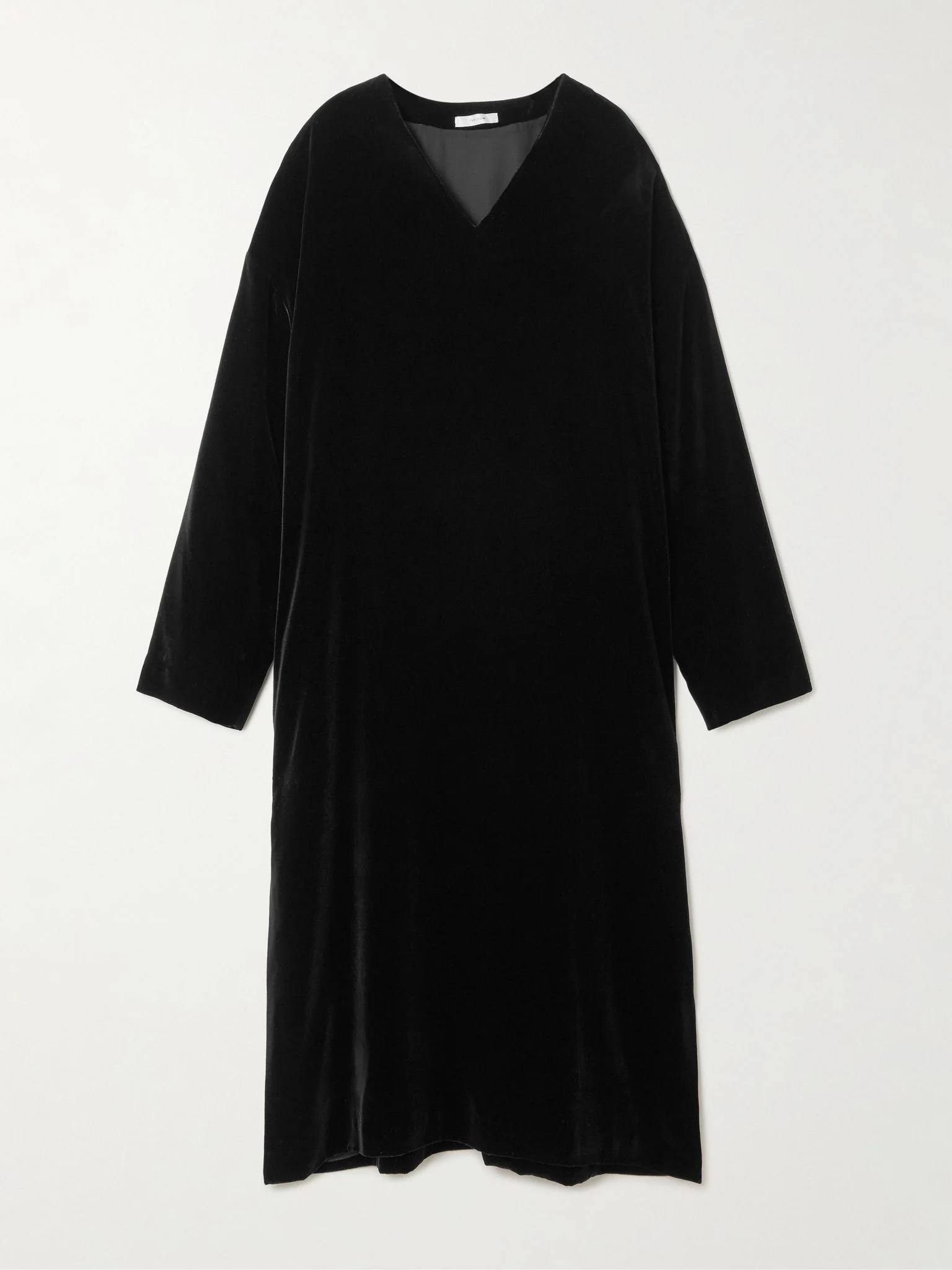 Heloise silk-velvet midi dress Navy - 1
