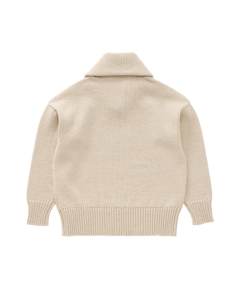 MONTE SHAWL COLLAR KNIT IVORY - 2