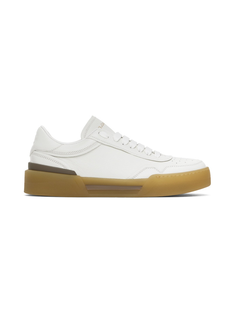 White Calfskin New Roma Sneakers 1