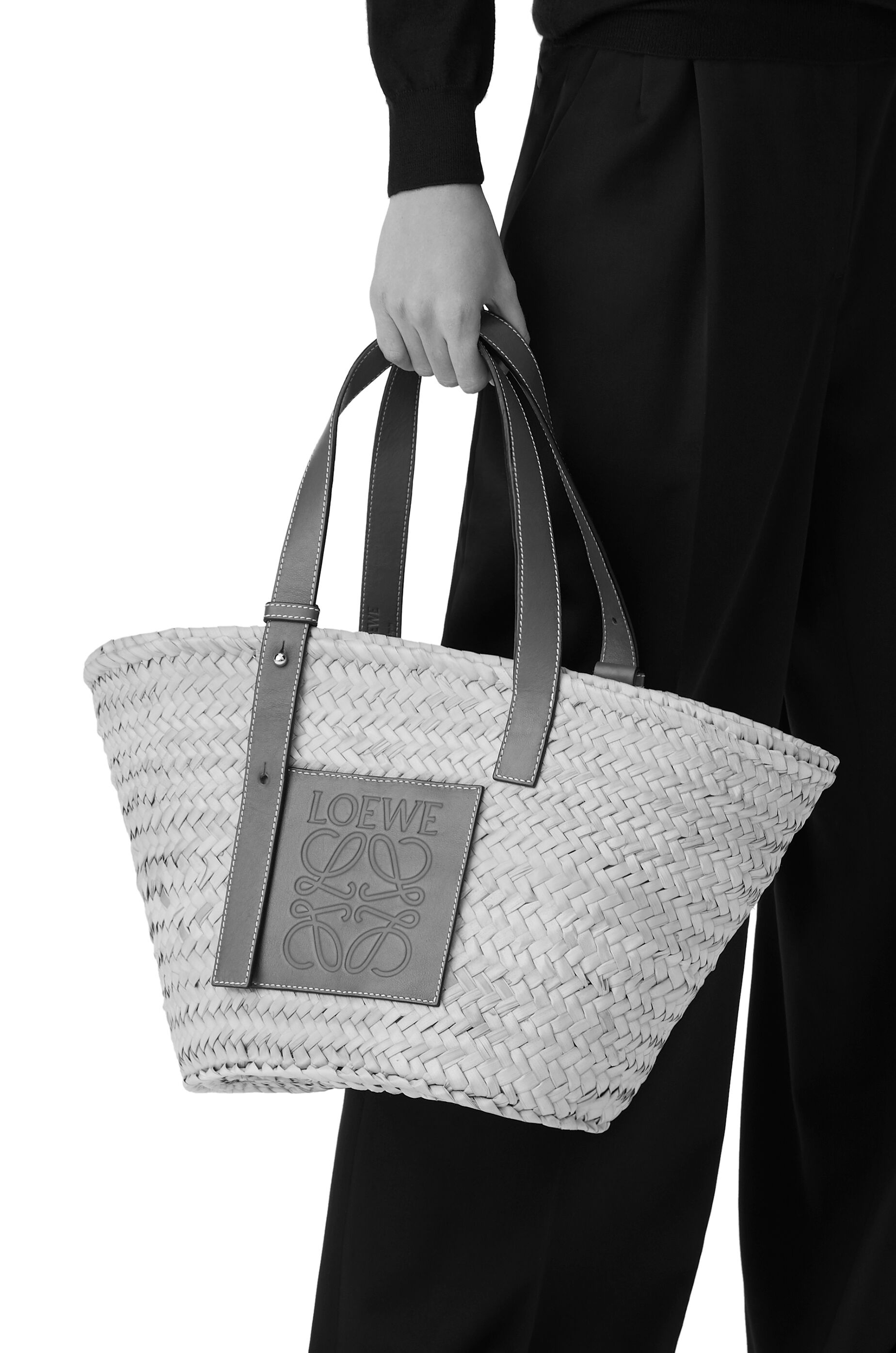 Basket bag in palm leaf and calfskin - 3