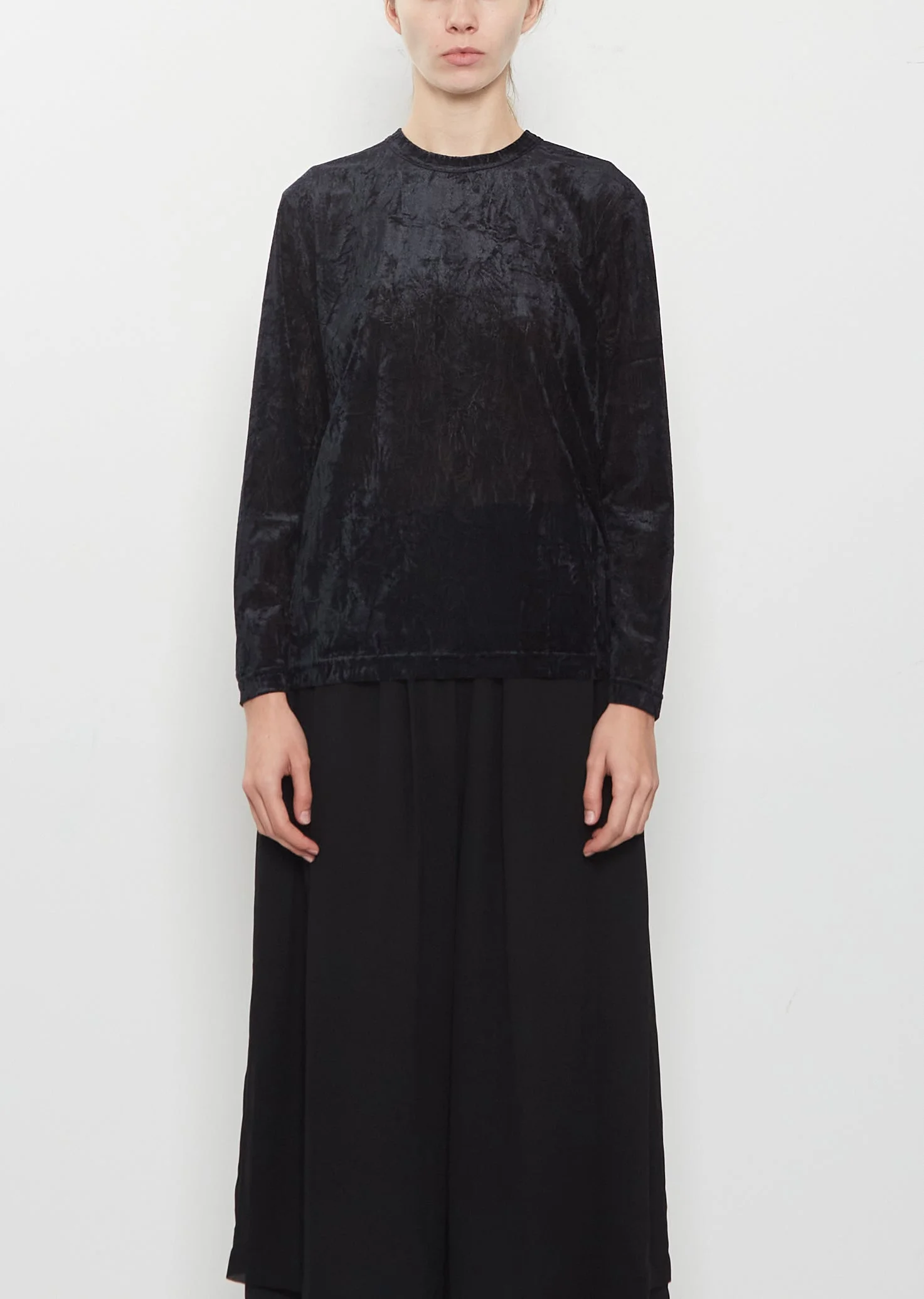 Mesh Velour Washer Thin 5 Longsleeve T-Shirt - 1