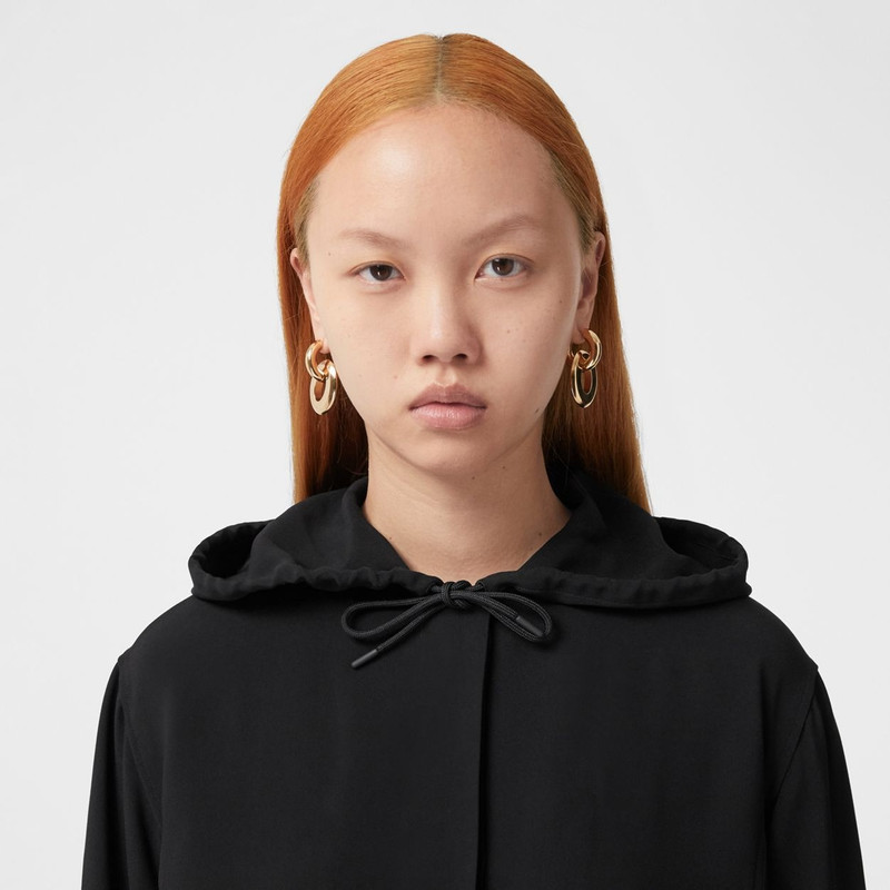 Monogram Motif Viscose Oversized Hooded Top 3