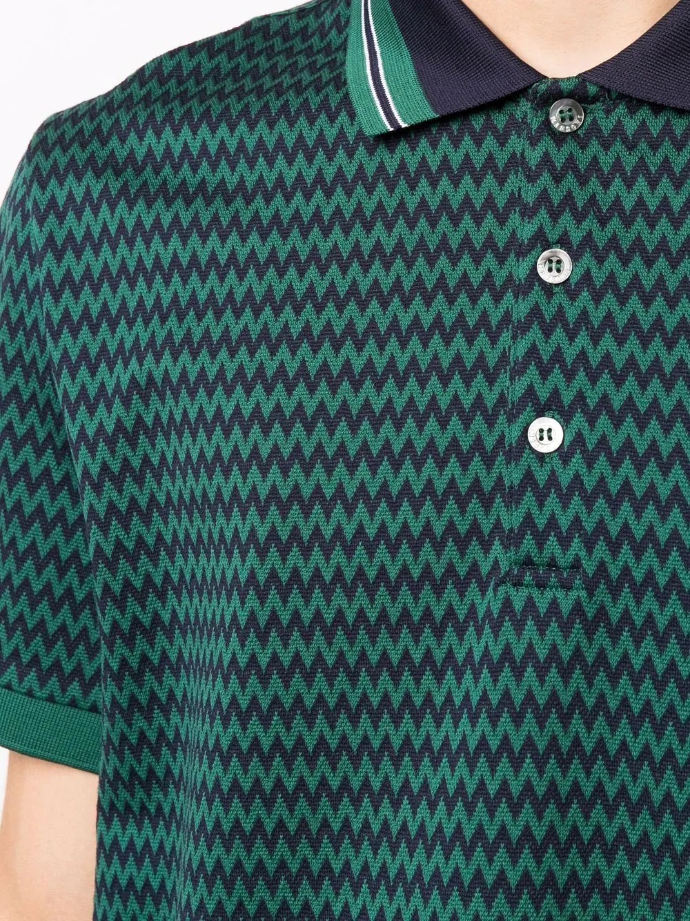 zigzag-print polo shirt - 5