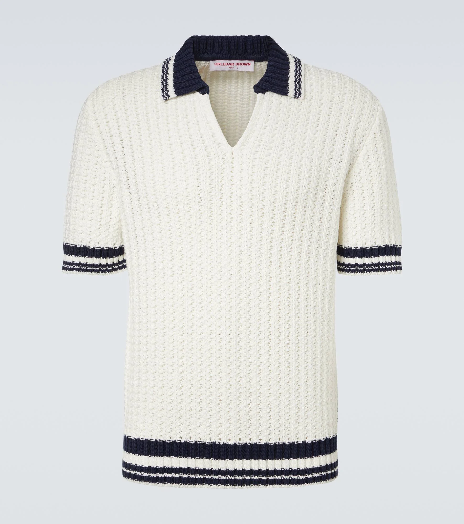 Swift crochet striped cotton polo shirt - 1