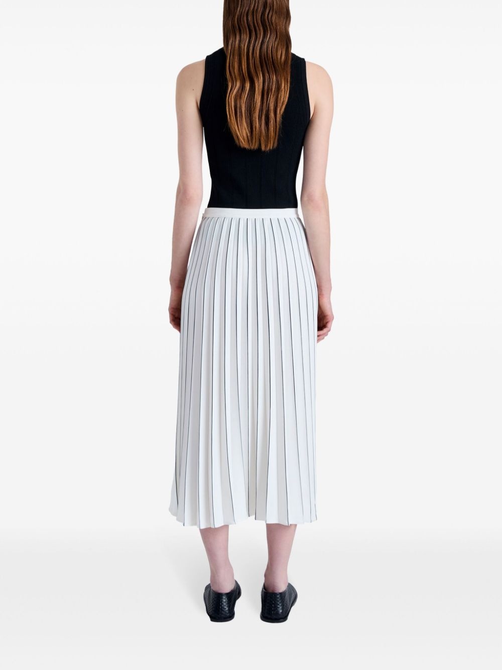 pleated crepe midi skirt - 4