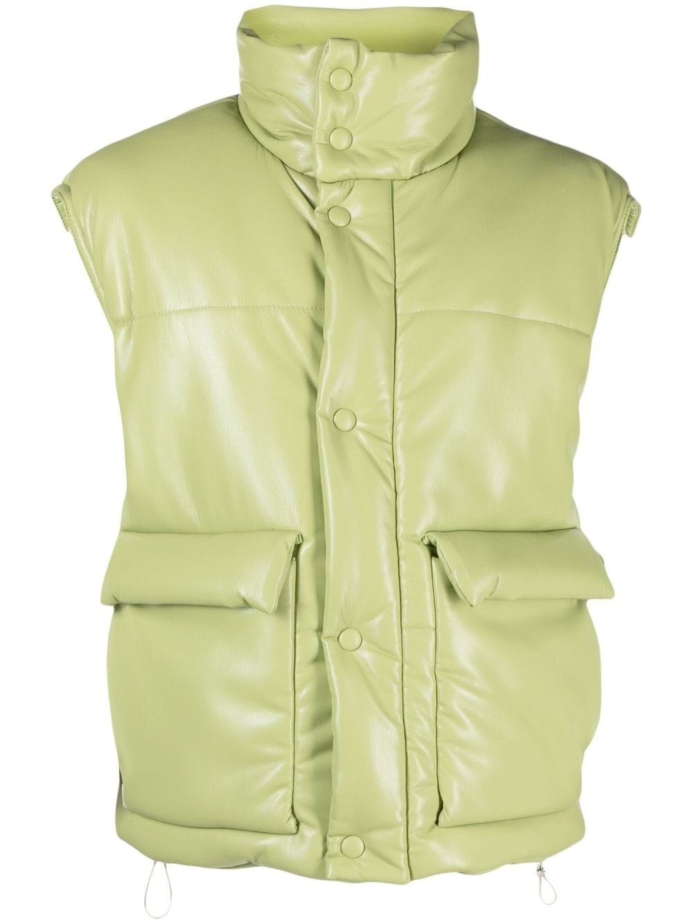 padded leather gilet - 1