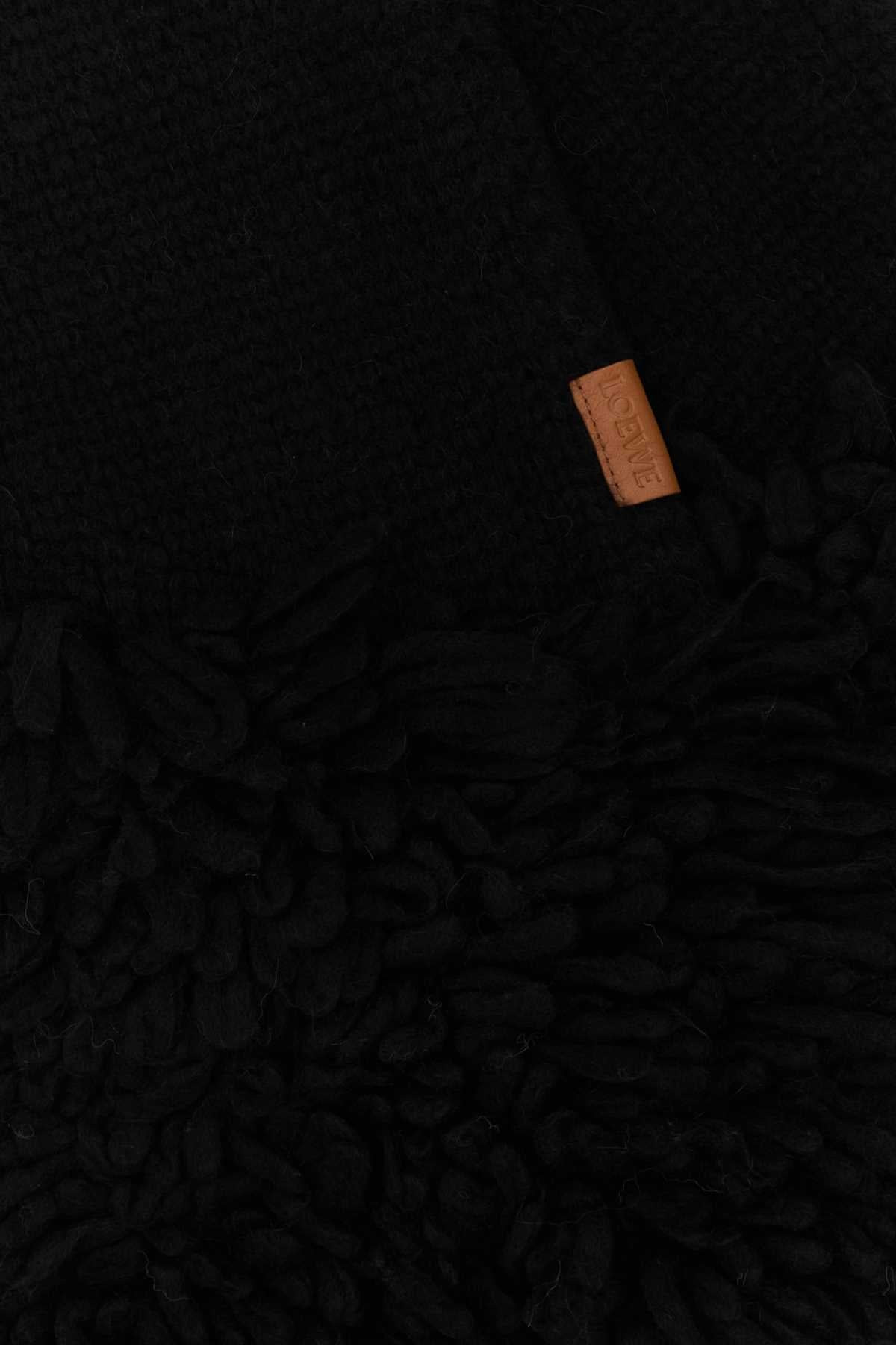 Loewe Women Black Alpaca Blend Scarf - 2