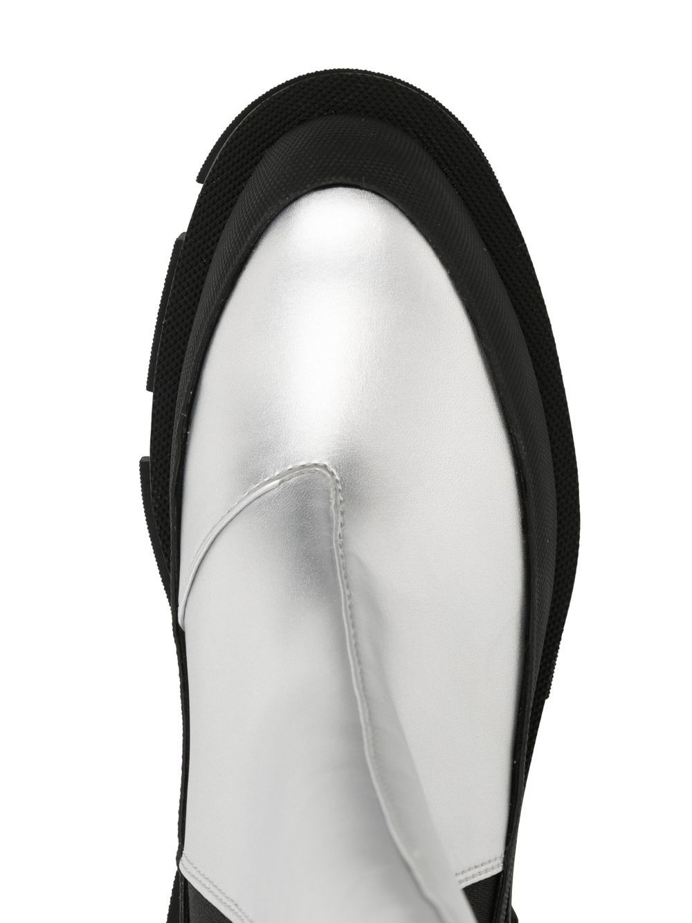 metallic leather ankle boots - 4