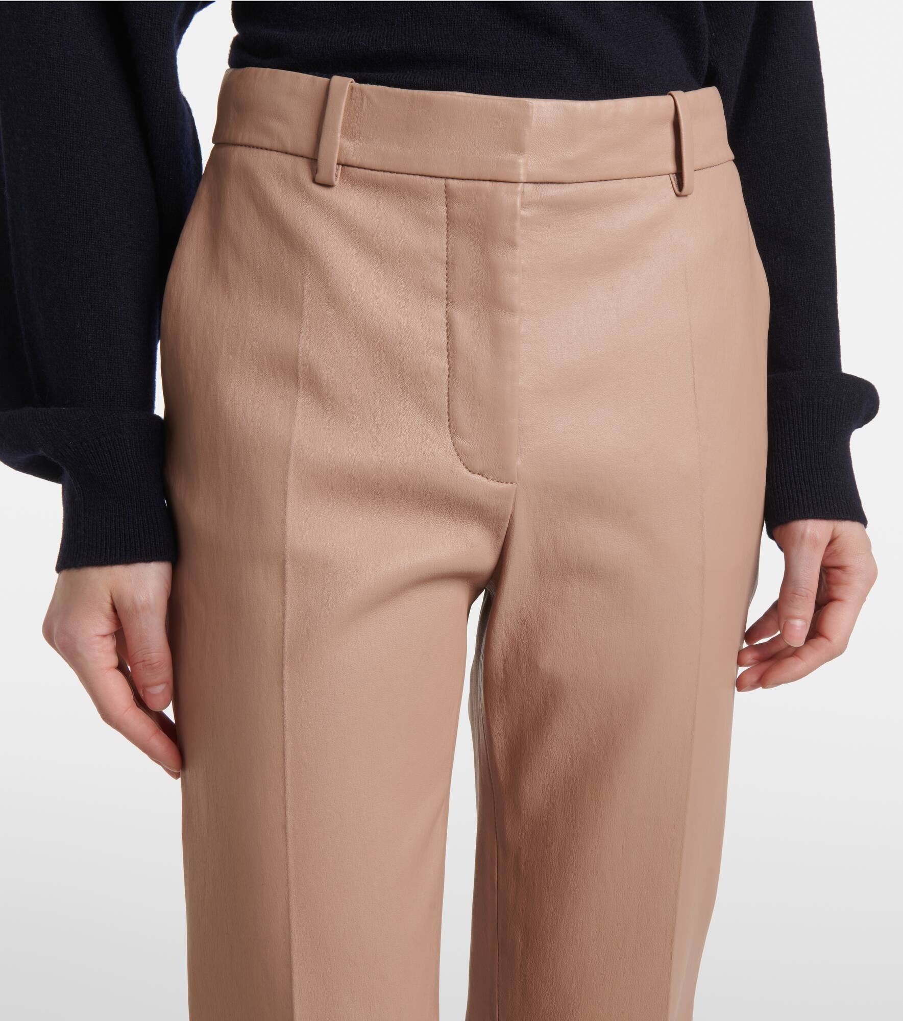 Coleman leather straight pants - 4