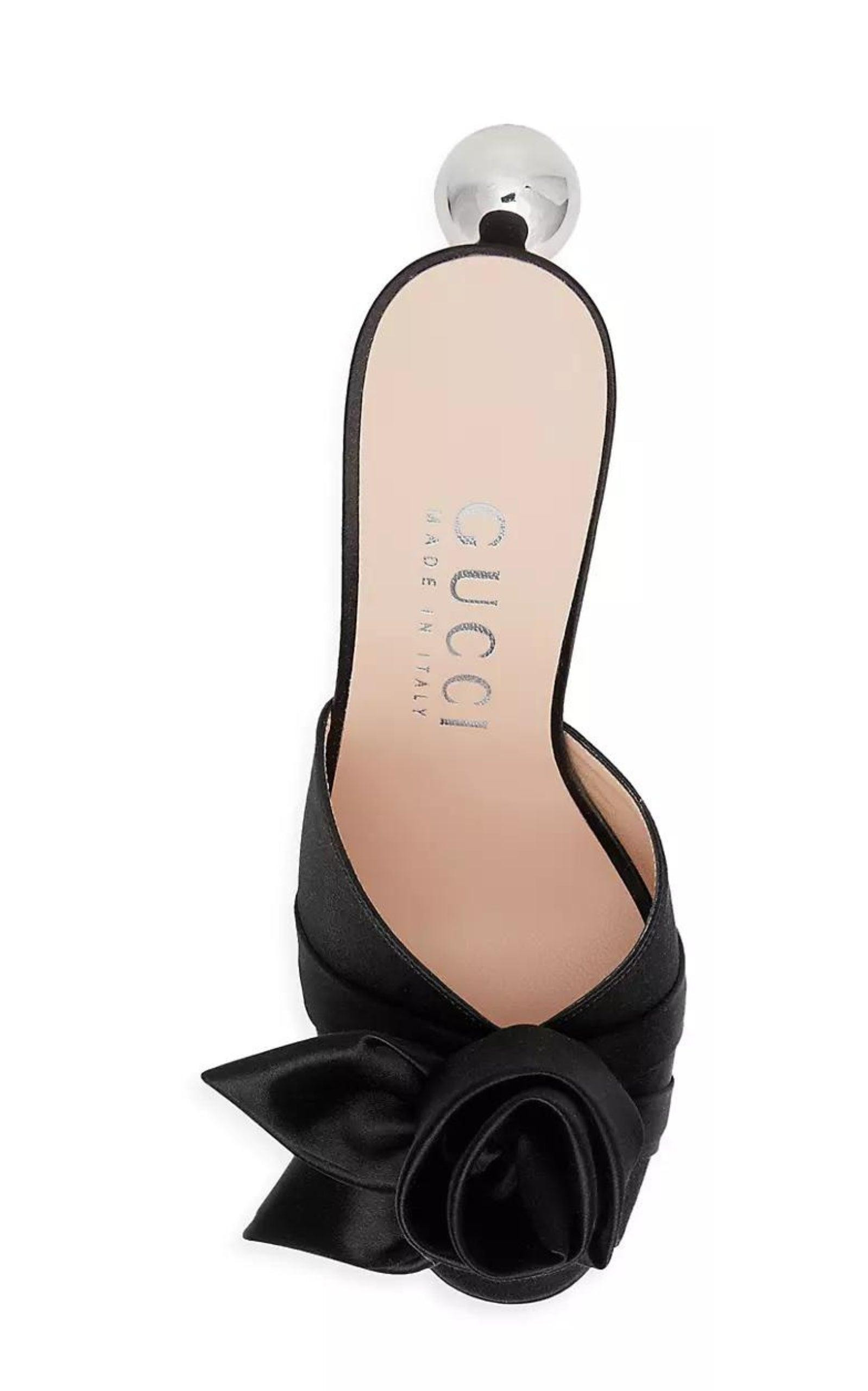 Shawana Satin Flower Mules in Black - 5