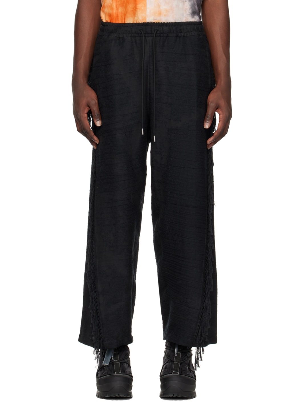 Black Fringe Trousers - 1