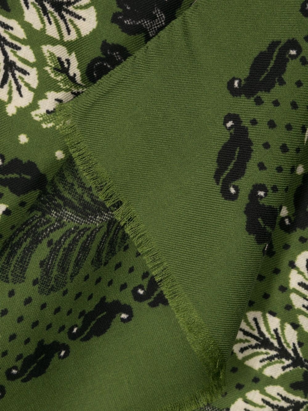 floral-print wool scarf - 3