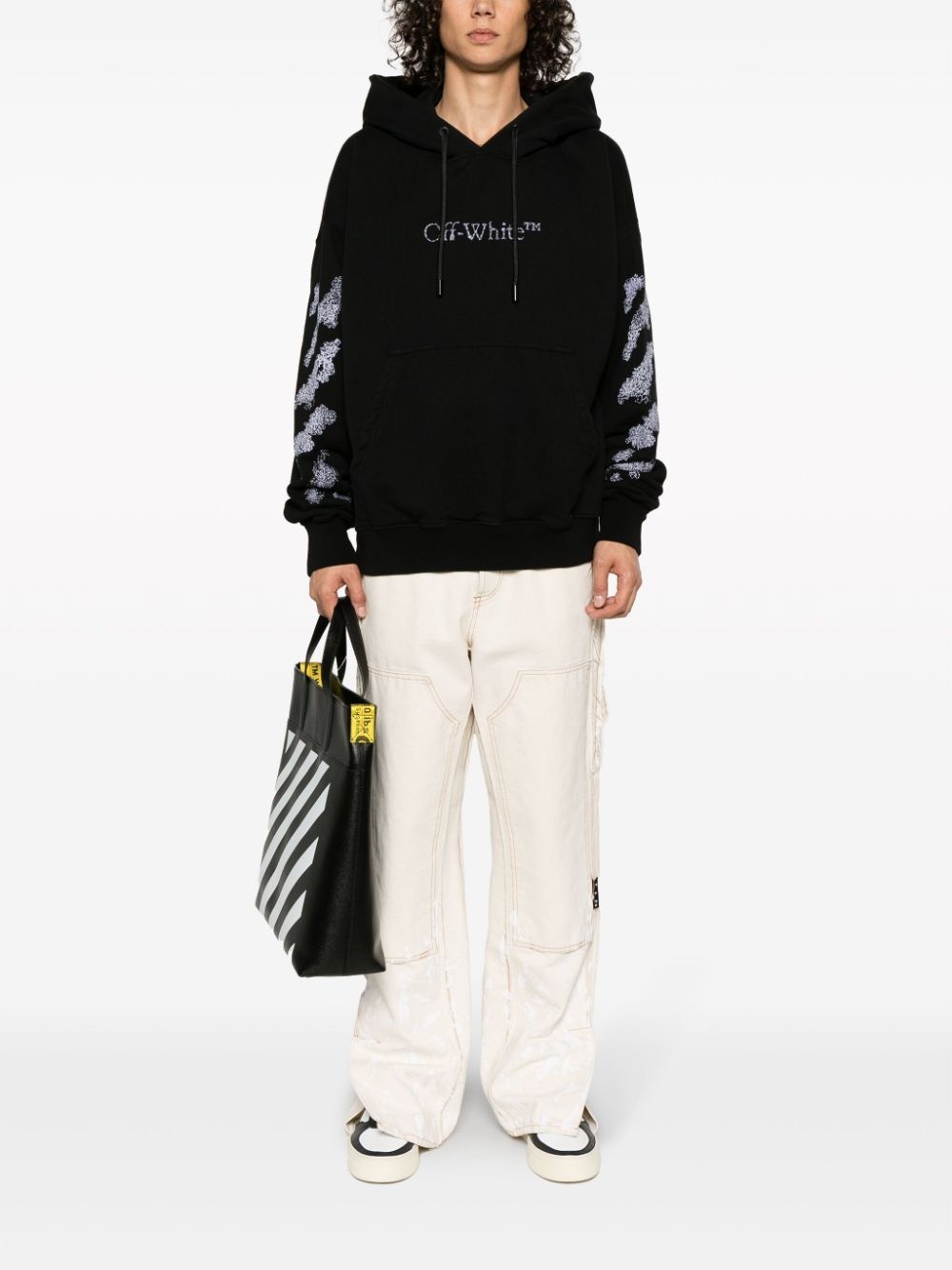 Off-White Diag Stripe-embroidered cotton hoodie | REVERSIBLE