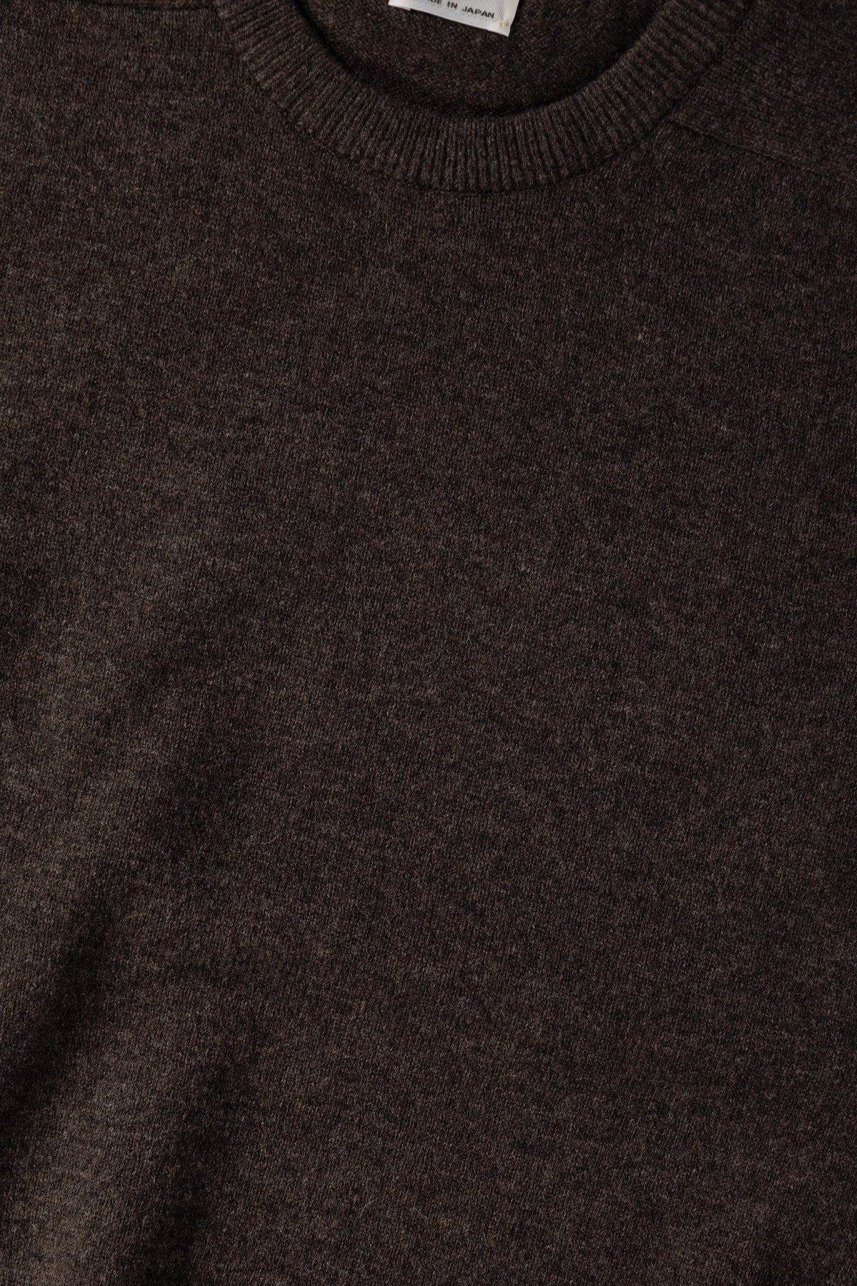 Simple Crew Neck Sweater Crafted in Japan - Brown - 3