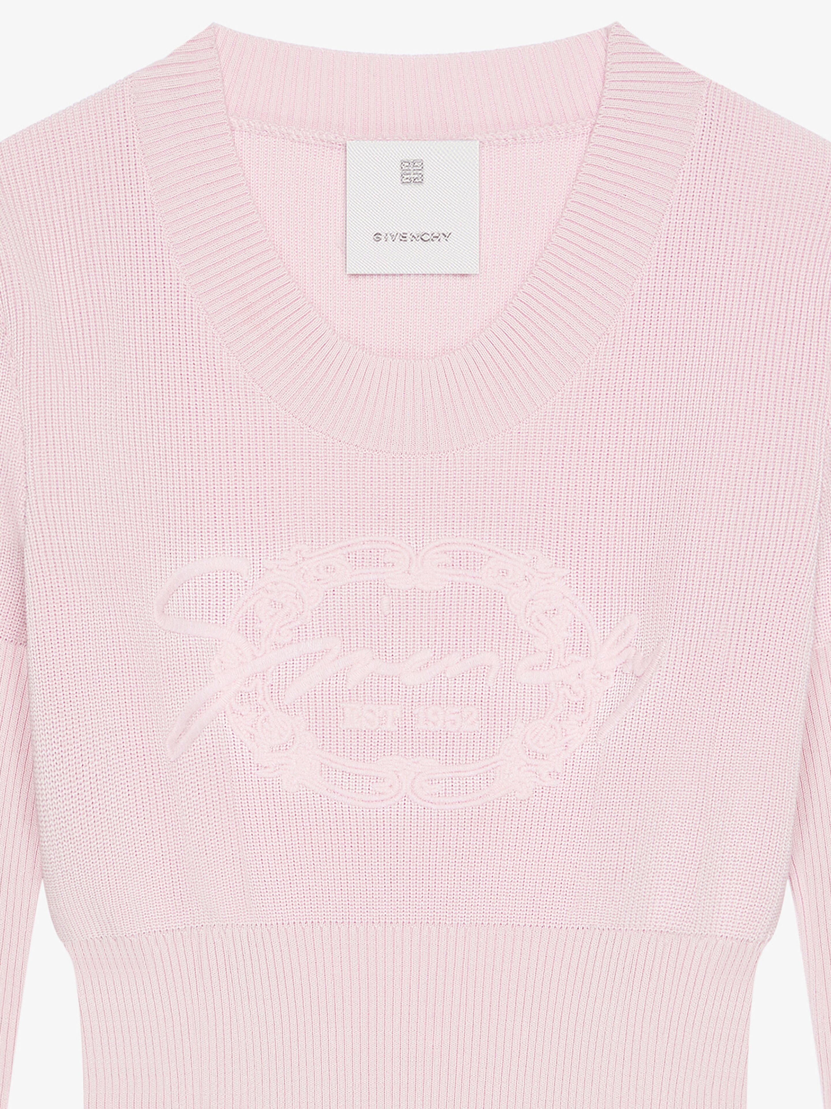 SLIM FIT SWEATER IN KNIT WITH GIVENCHY MEDALLION - 2