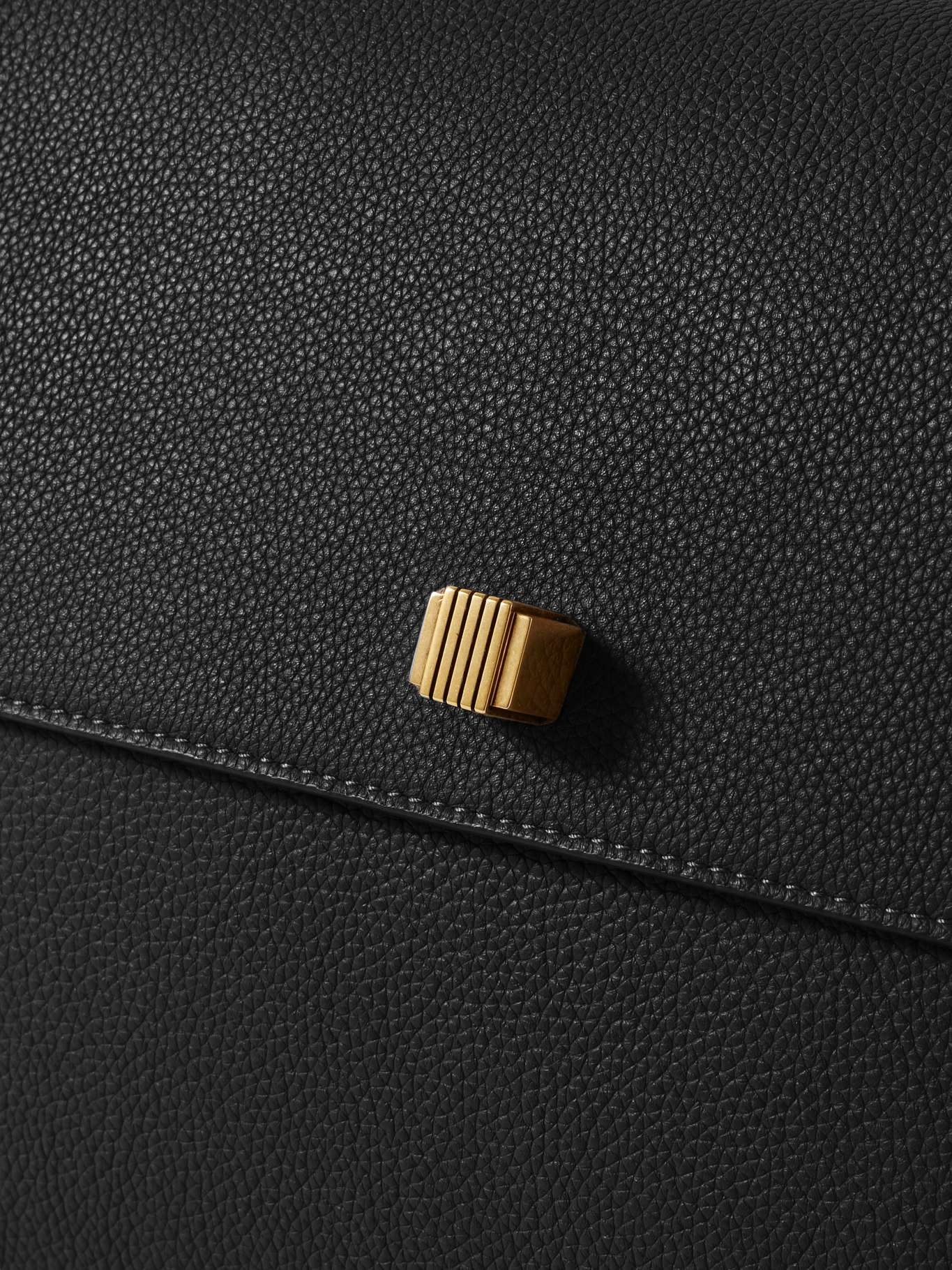 Audrey textured-leather shoulder bag Black - 4