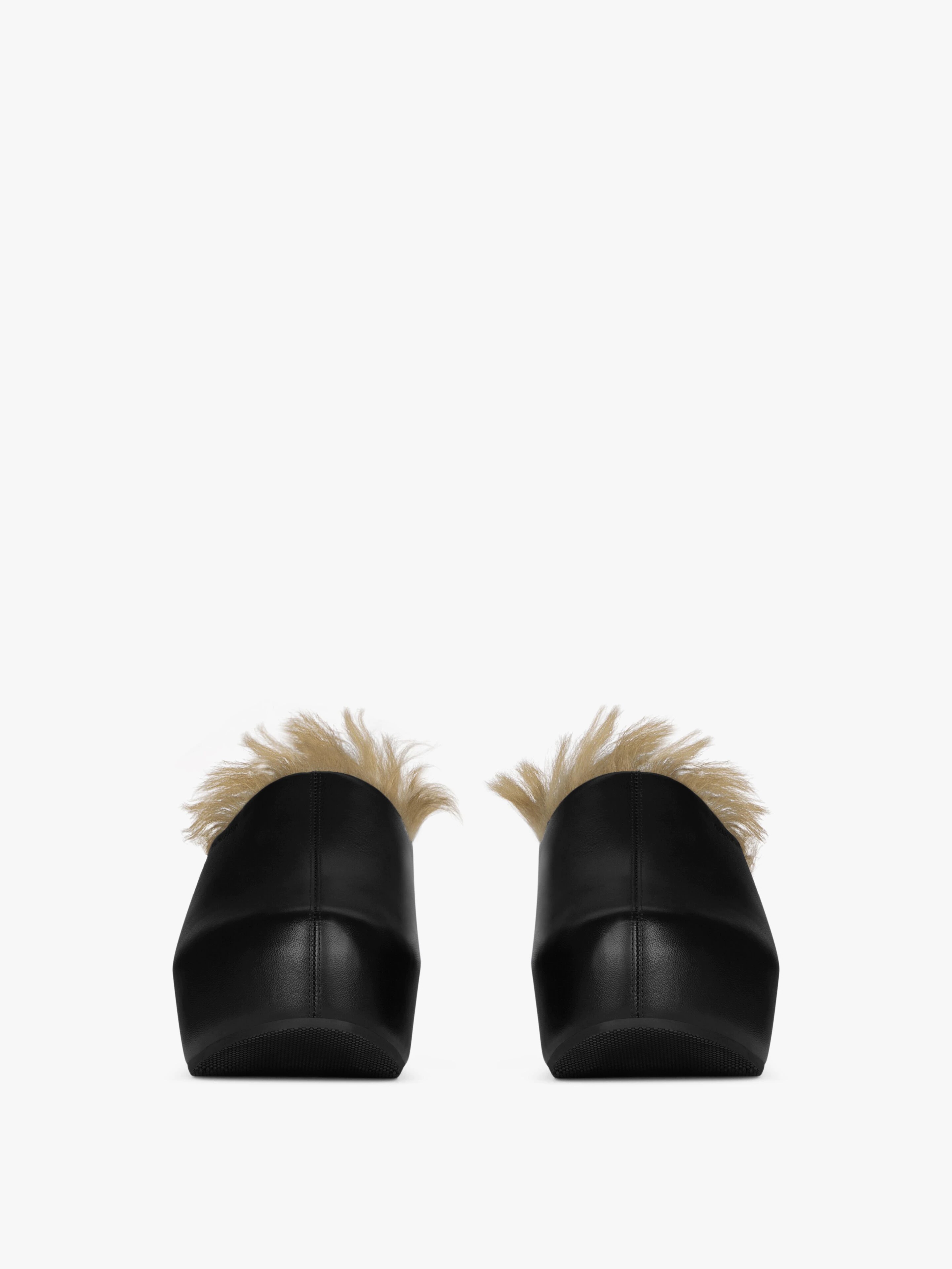 G CLOGS IN LEATHER AND FAUX FUR - 2