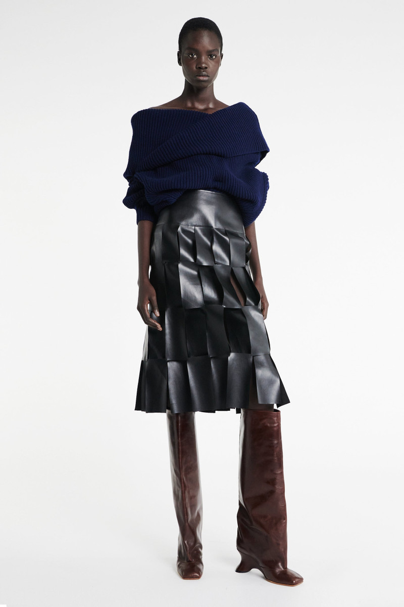 MIDI MULTI RECTANGLE SKIRT BLACK 1