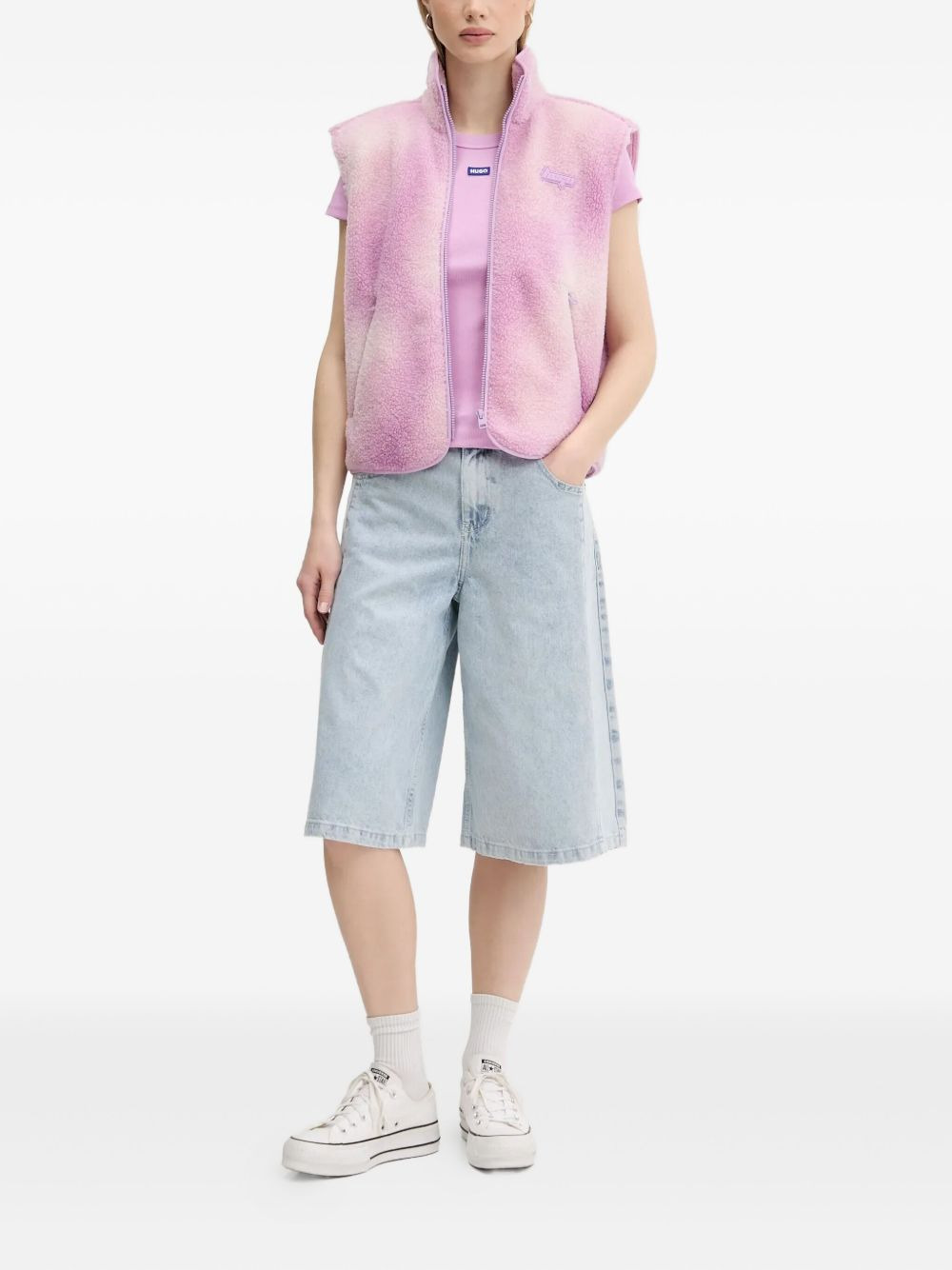 tie-dye fleece vest - 2