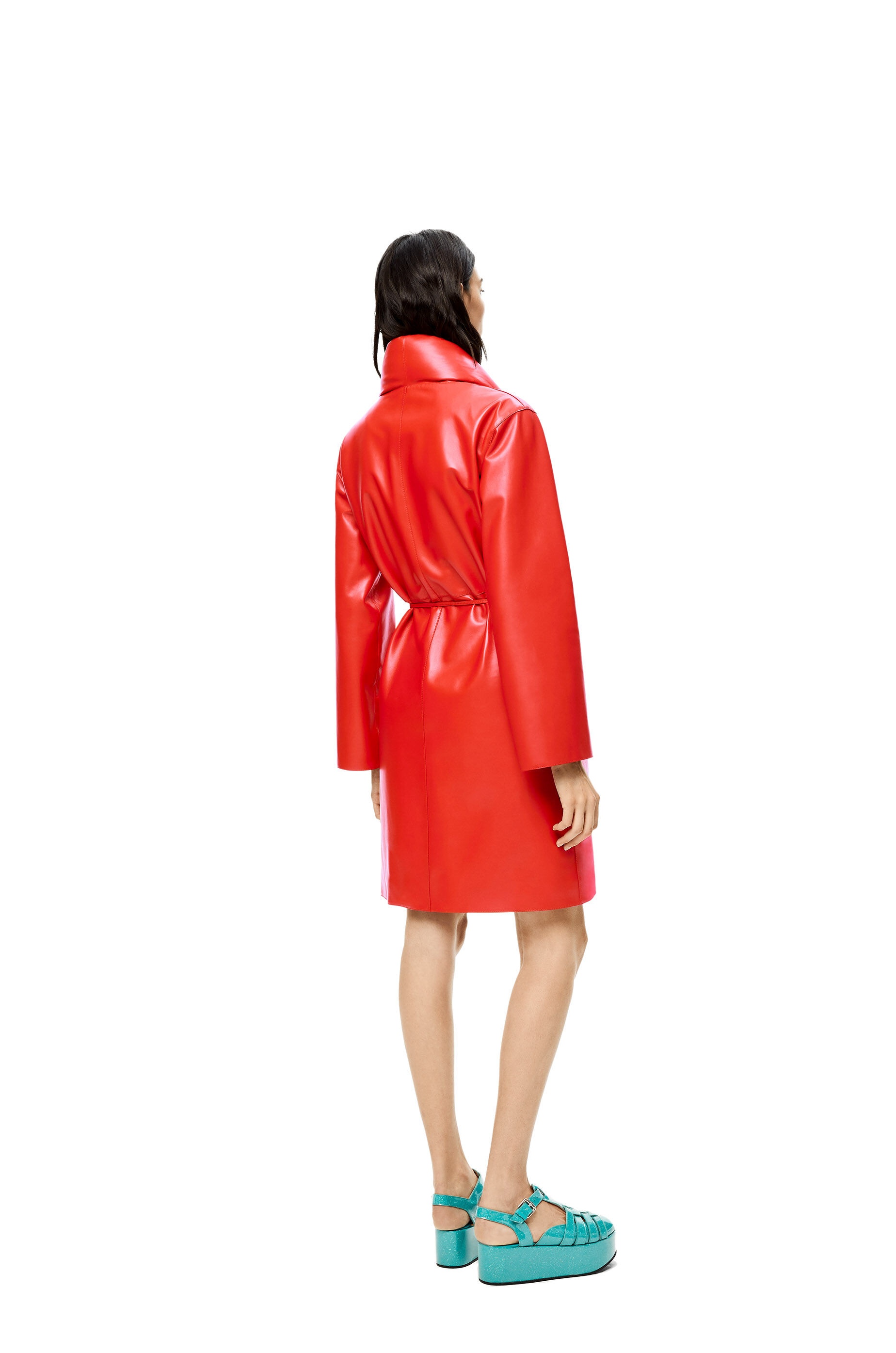 Belted coat in nappa - 4