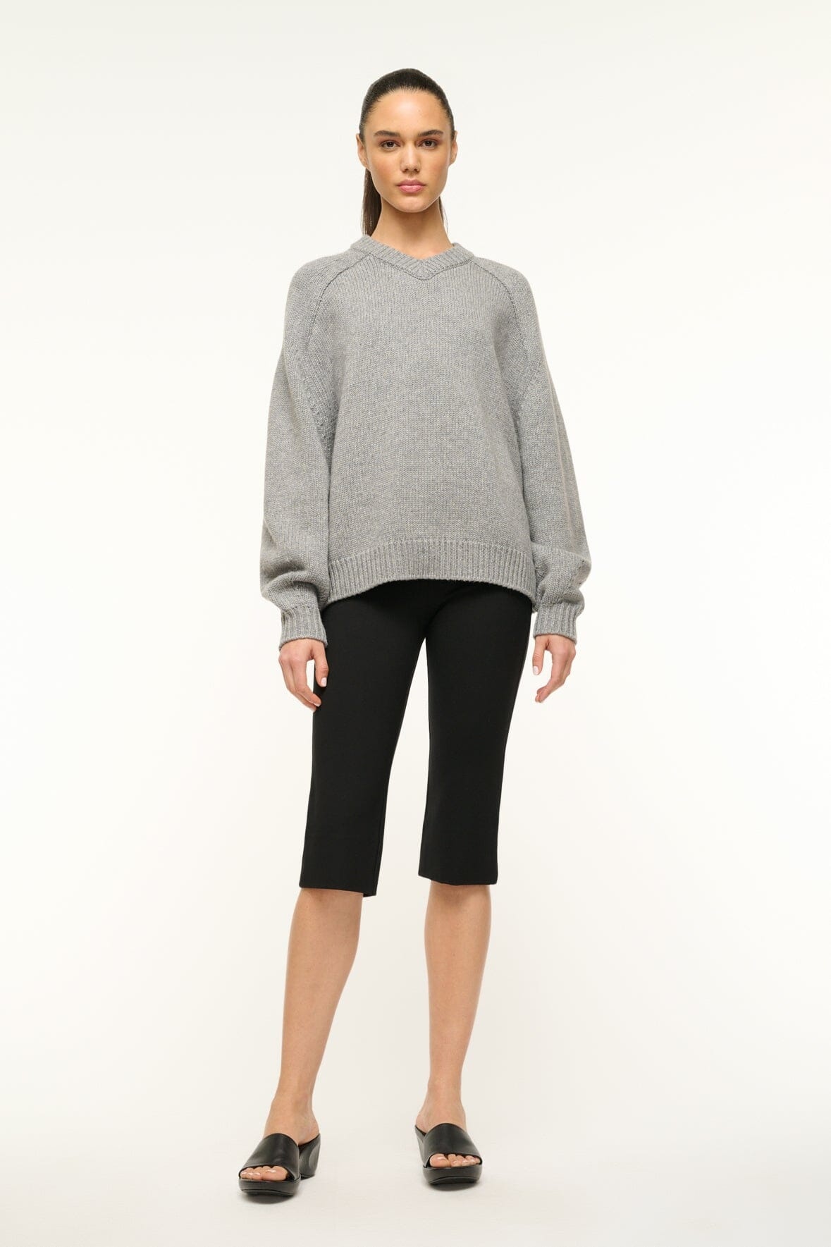 STAUD WILSON SWEATER HEATHER GREY - 3