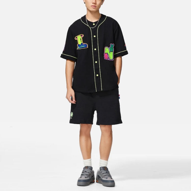 Li-Ning x Steven Harrington Graphic Baseball Shirt 'Black' AFDSC23-1 - 3
