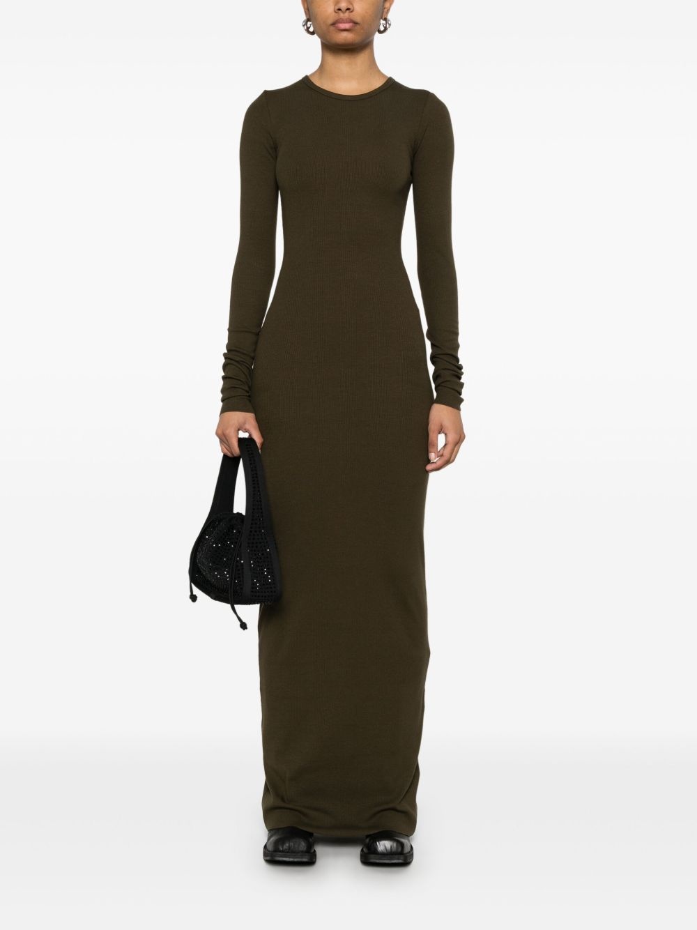 longsleeved crew-neck maxi dress - 2