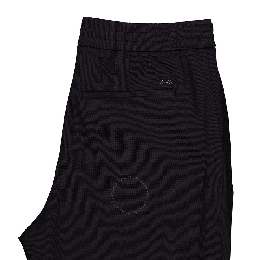 Emporio Armani Navy Jersey Twill Elasticated Waist Trousers - 2