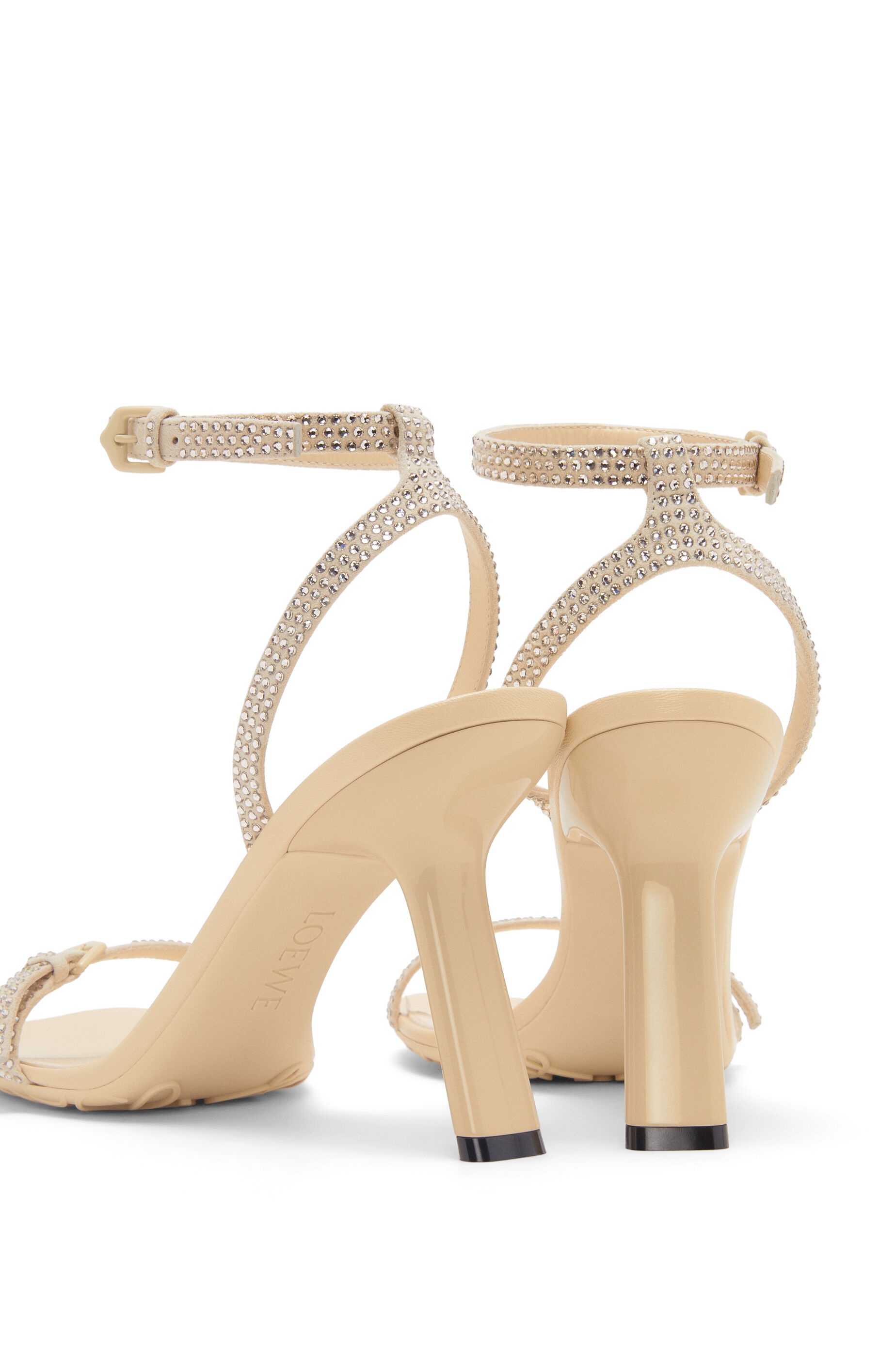 Petal sandal in suede and allover strass - 5