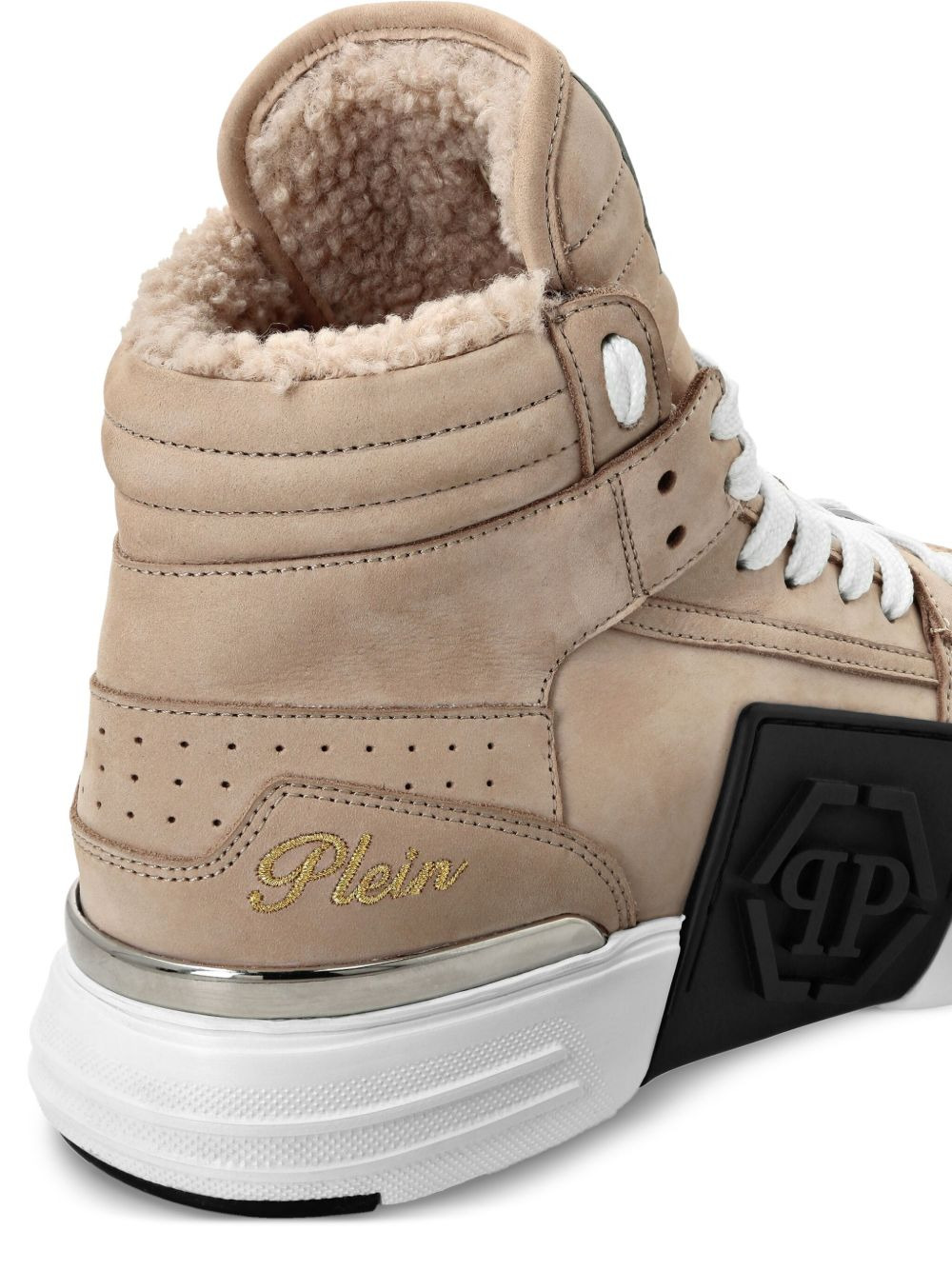 Hexagon-appliqué sneakers - 4