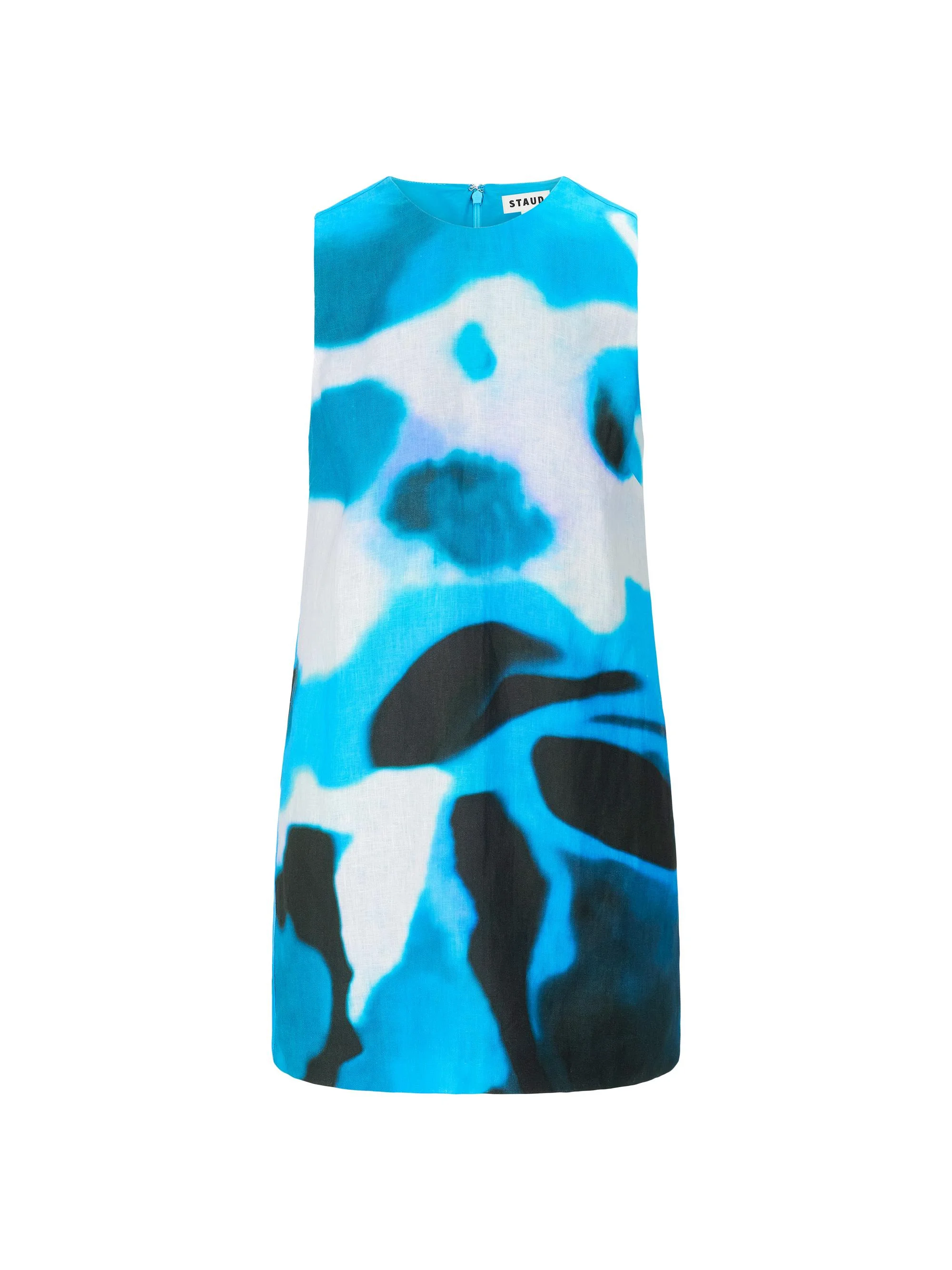 Women's Brea Watercolor Linen Mini-Shift Dress - Blue Haze - 1