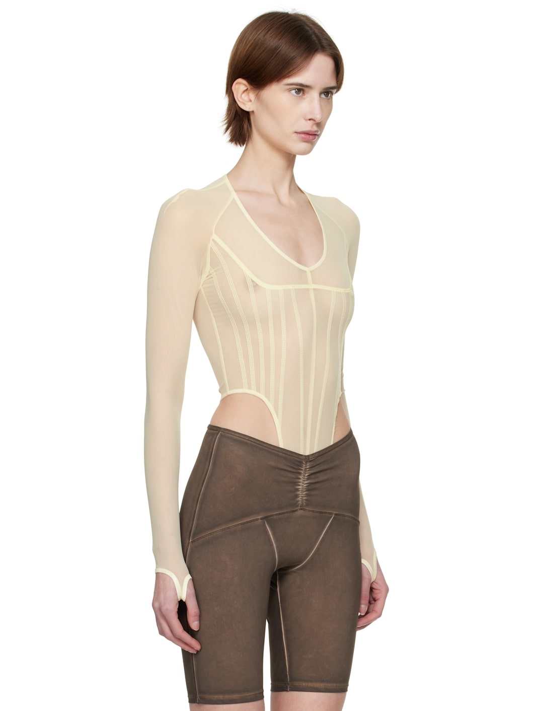 Yellow Haze Mesh Bodysuit - 2