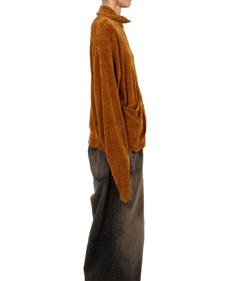 Distressed High Neck Knit Cardigan 19