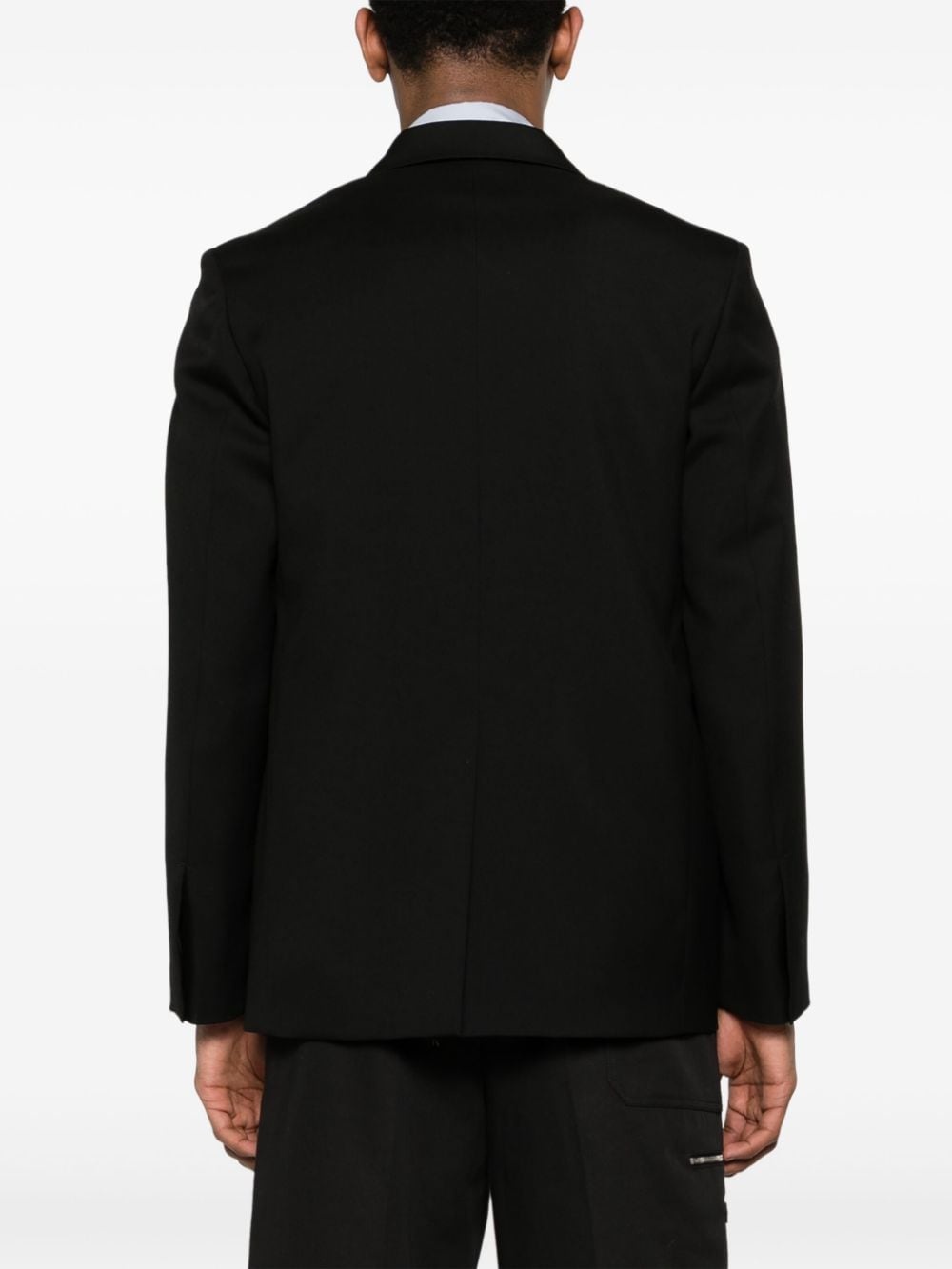 single-breasted twill wool blazer - 4