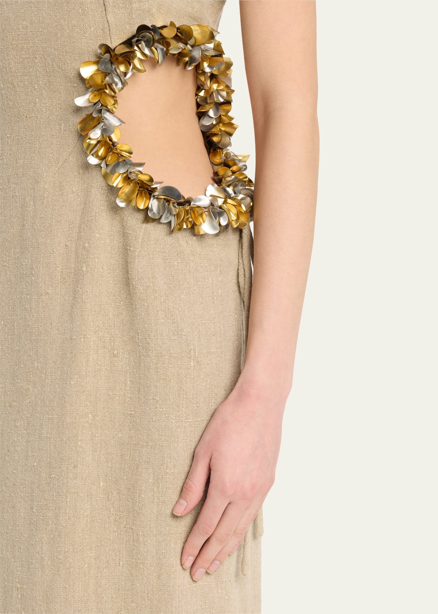 Seaford Cutout Linen Evening Dress - 5