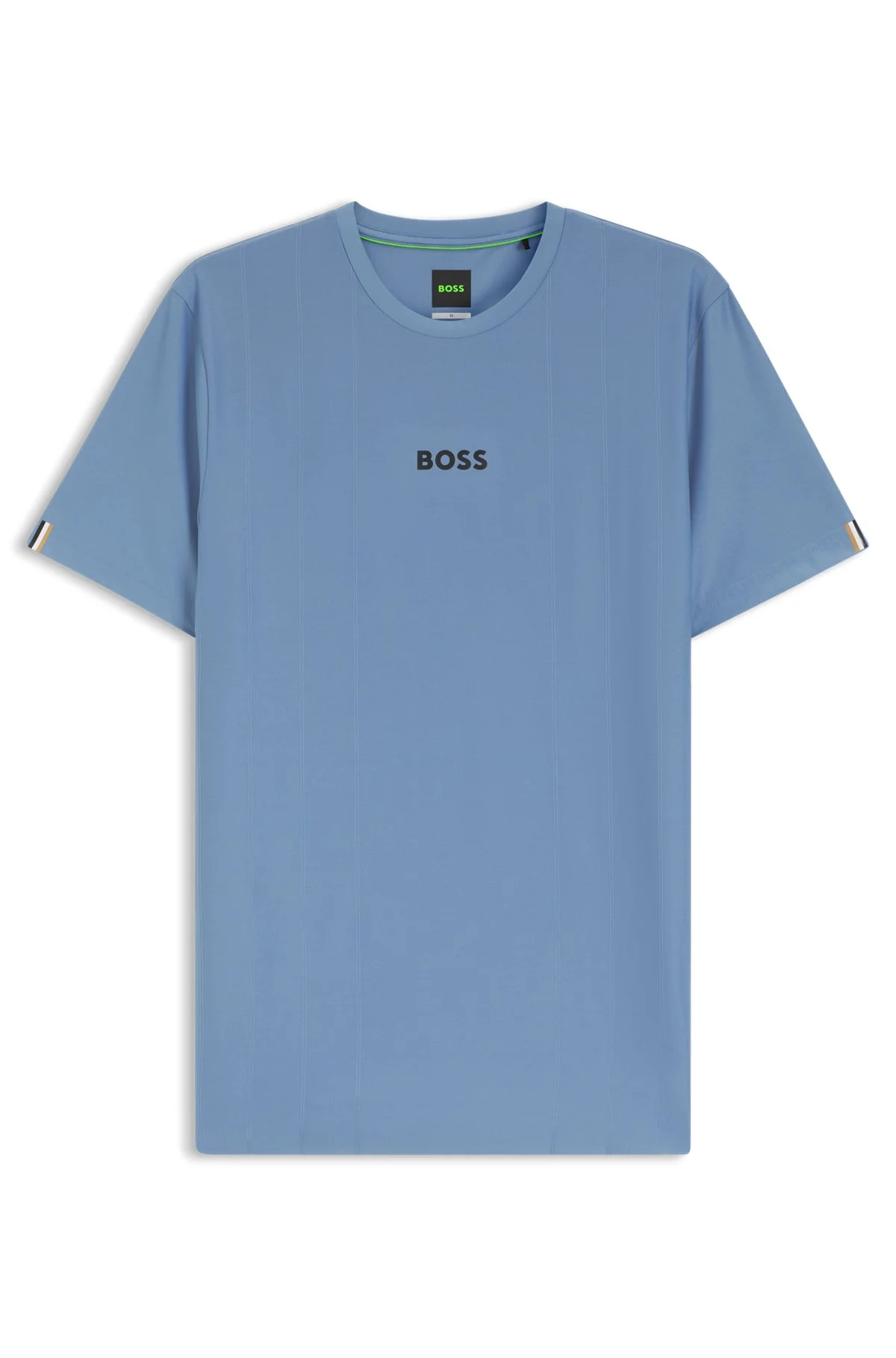 ACTIVE JACQUARD-STRIPE SLIM-FIT T-SHIRT WITH LOGO PRINT - 1