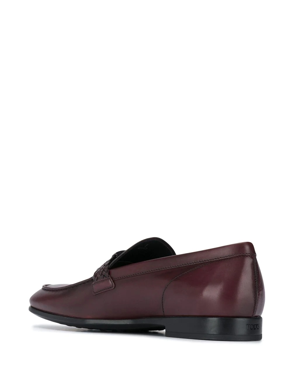 T logo leather loafers - 3