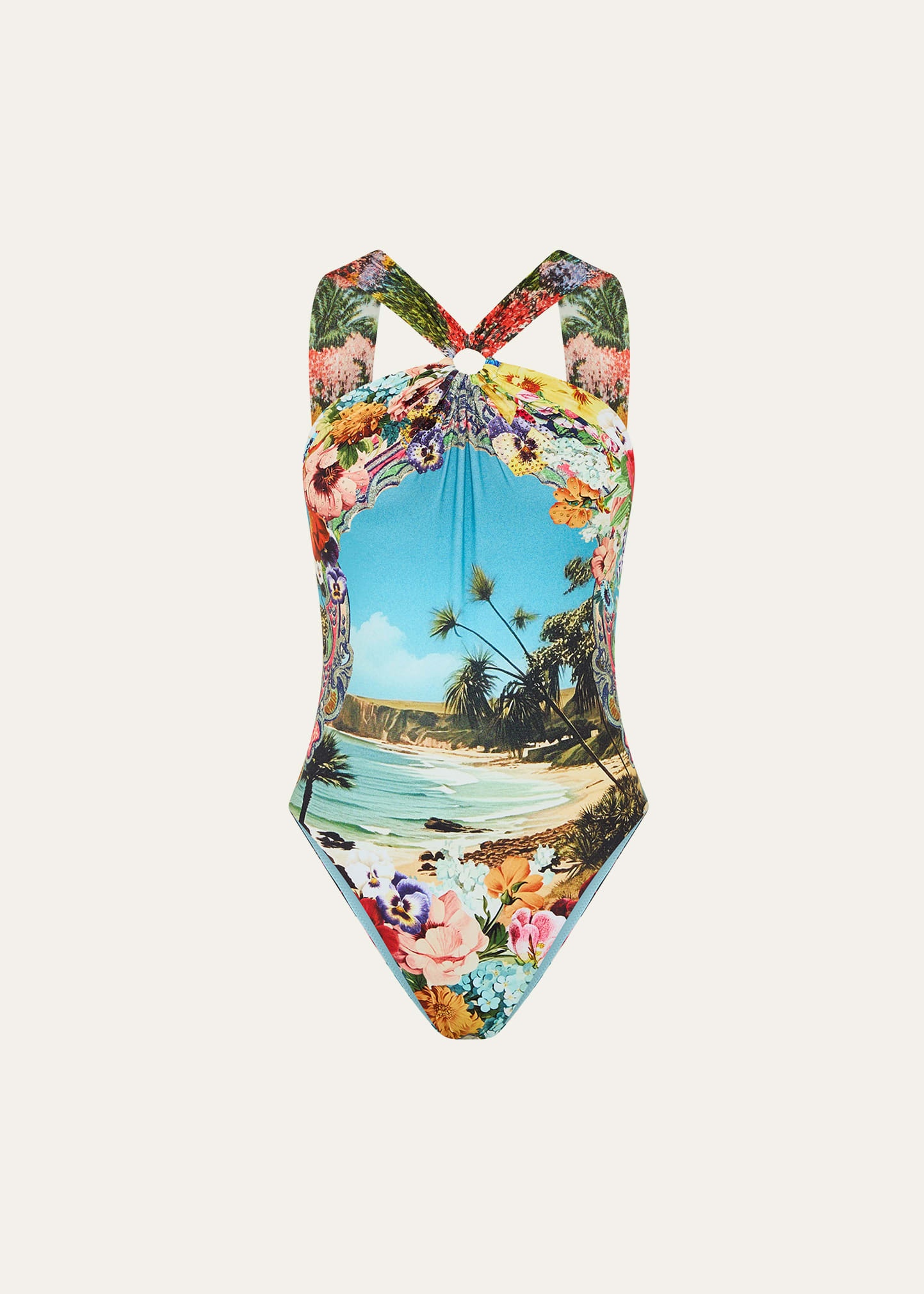 Bathing Bombshell High-Neck One-Piece Swimsuit - 1