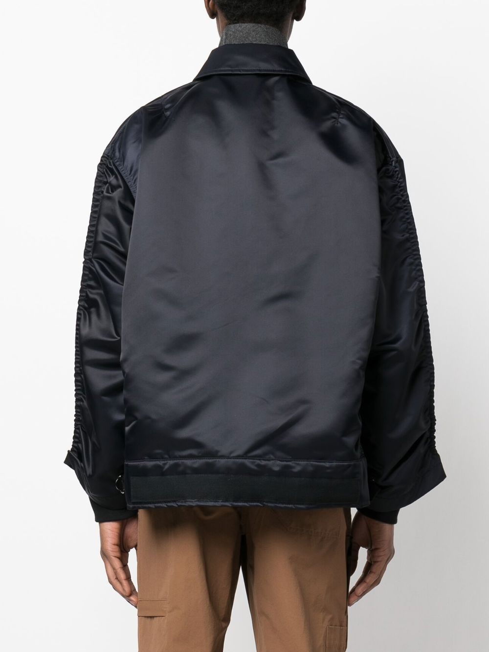 ruched-detail zip-fastening jacket - 4