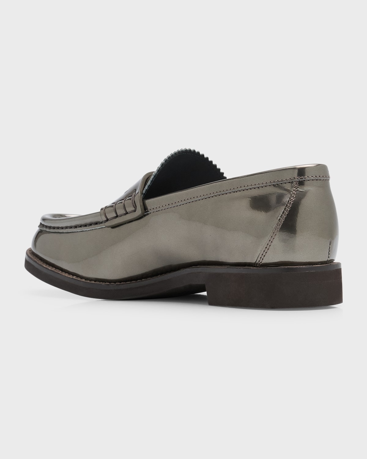 Metallic Leather Monili Penny Loafers - 3