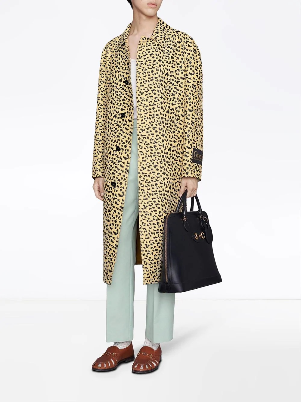 leopard pattern jacquard caot - 2