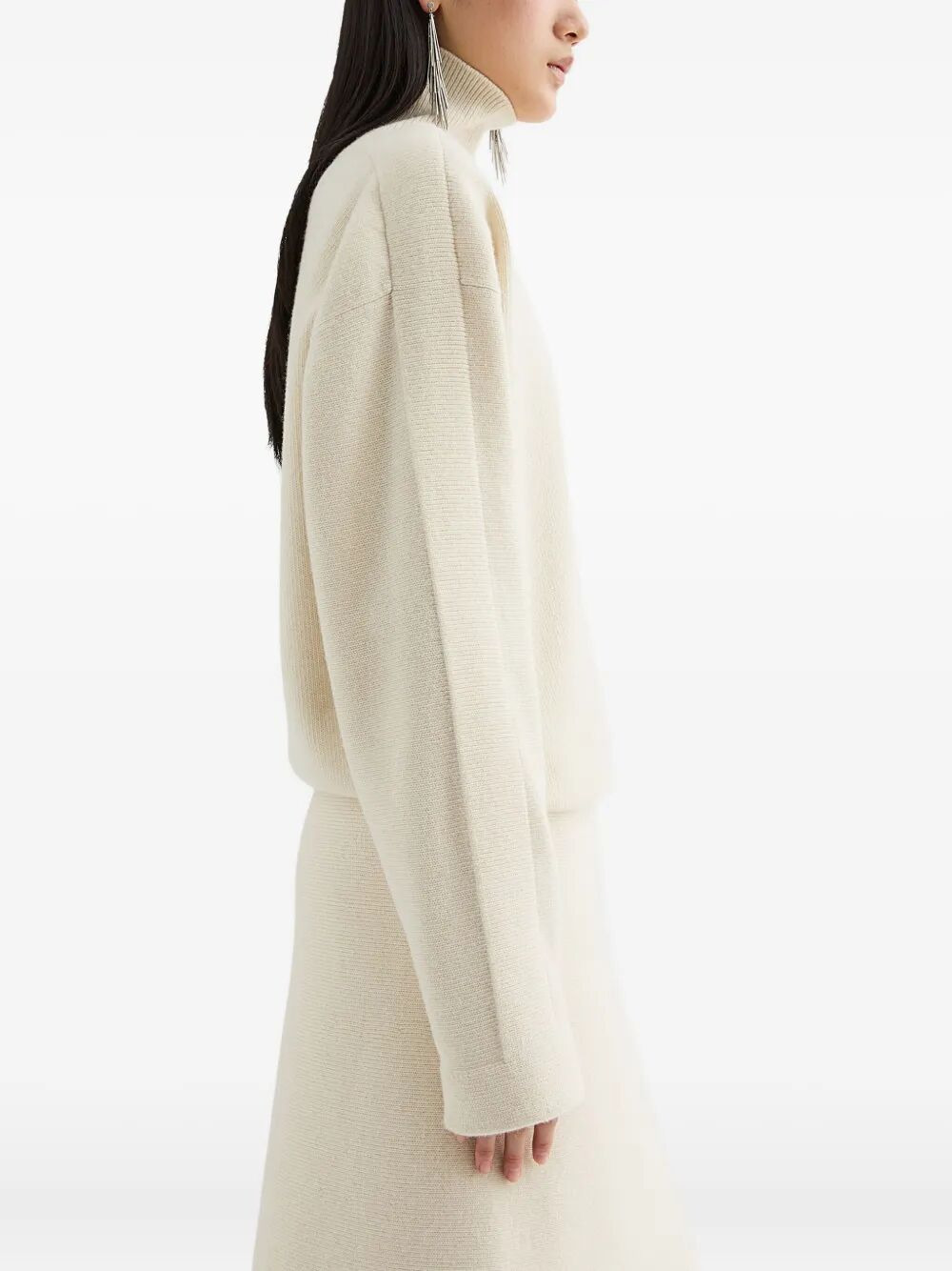 Jil Sander Women High Neck Long Sleeves "Padded Details" Jumper - 5