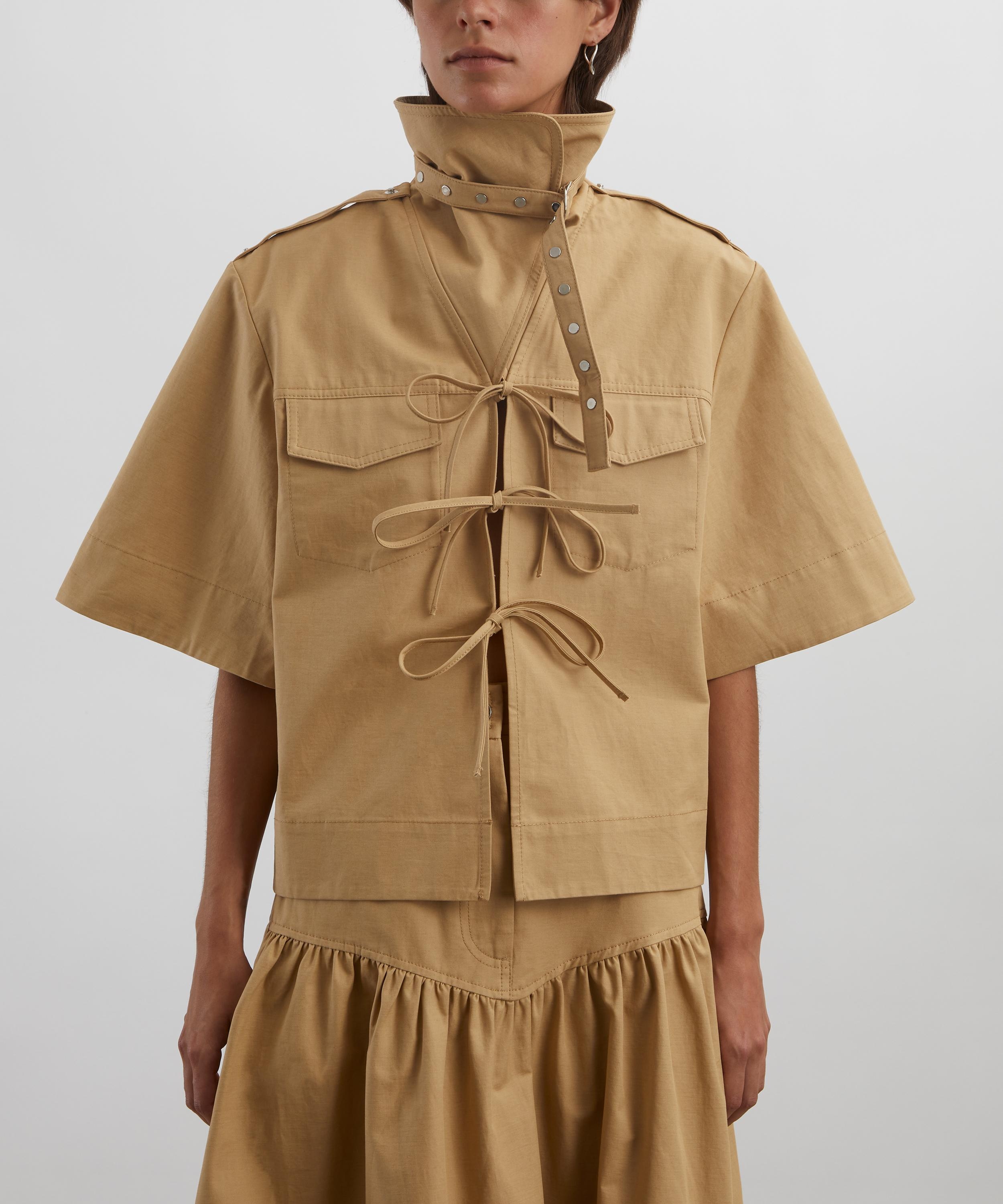 Beige Stretch Cotton Blouse - 3