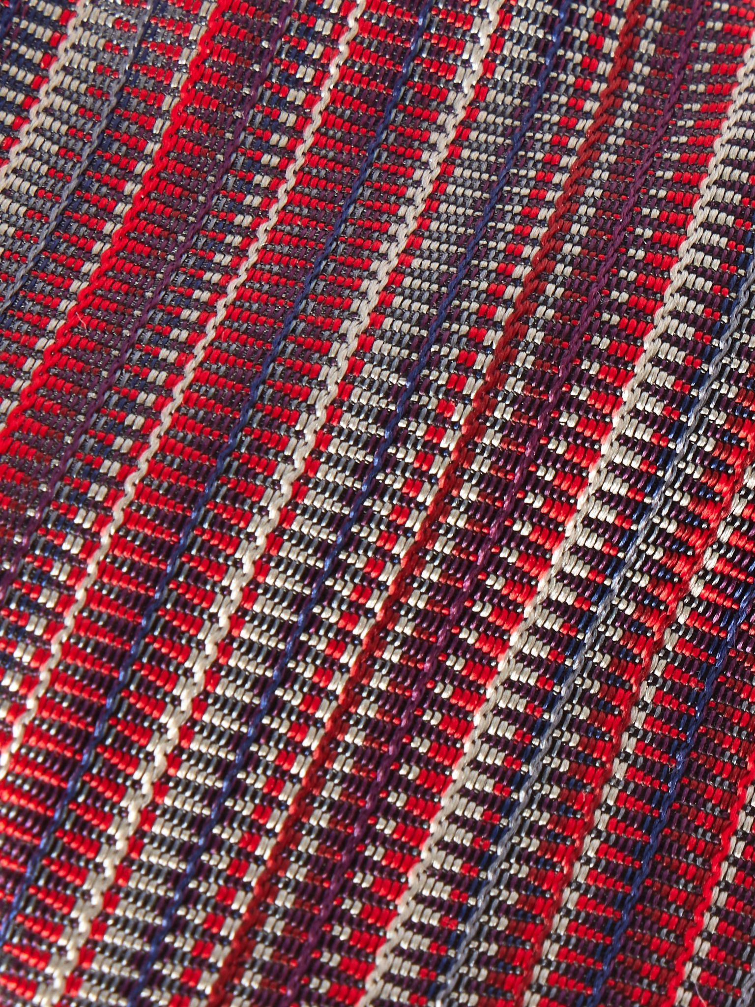 7cm Striped Silk-Jacquard Tie Red - 3